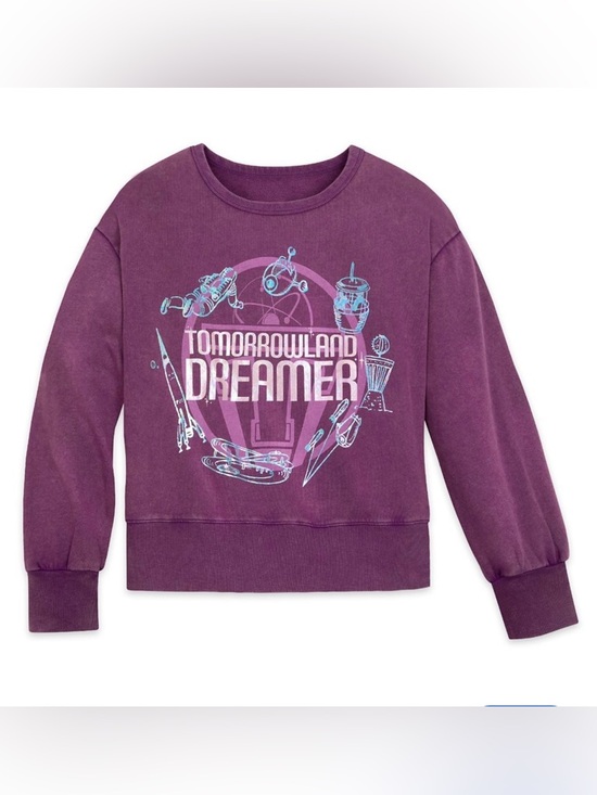 Disney World Tops - Disney World Parks Tomorrowland Dreamer Purple Graphic Crewneck Sweatshirt NWT